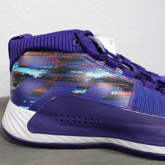 Sold Adidas Dame 5 Shoes Purple Blue Size 16 - Picture 6 of 10